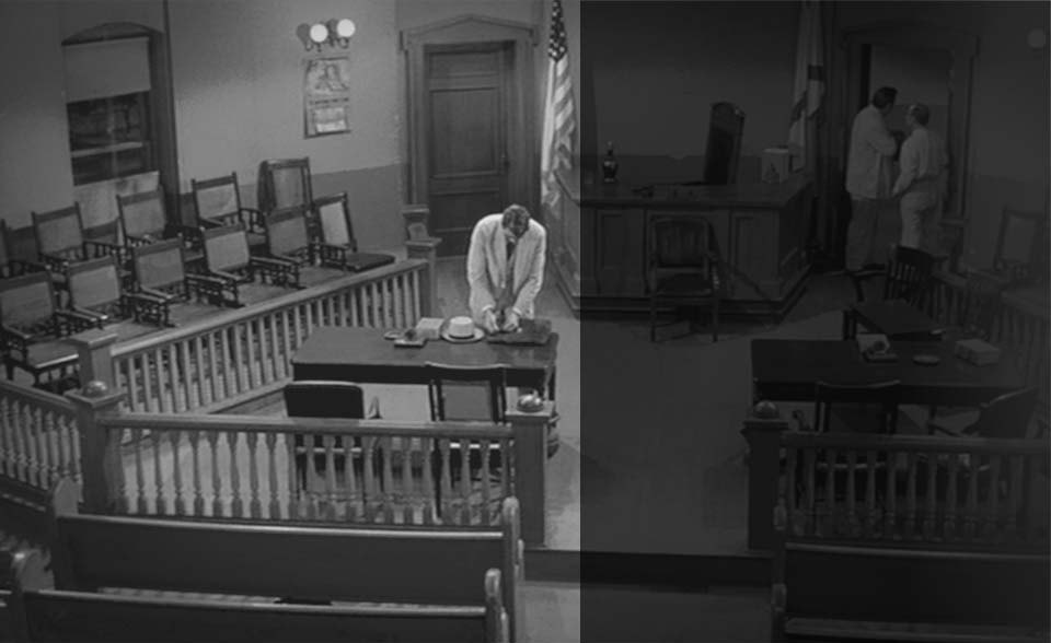 Archival photo of a courtroom